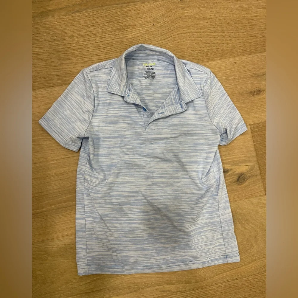 Tek Gear Kids Polo Shirt Trio - Black, Gray, Light Blue Size M(10/12) - Picture 6 of 9